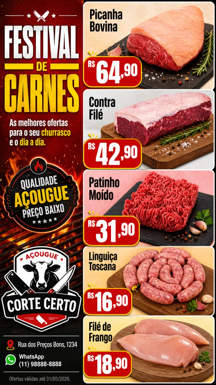 Encarte de açougue feito com IA