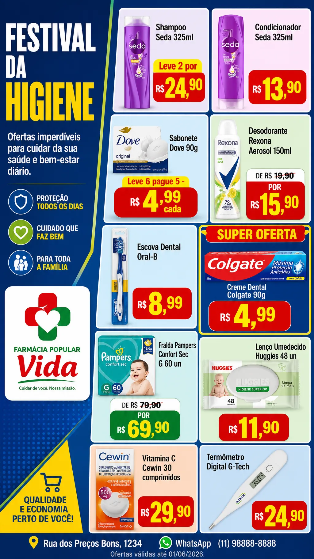 Encarte de farmácia feito com IA