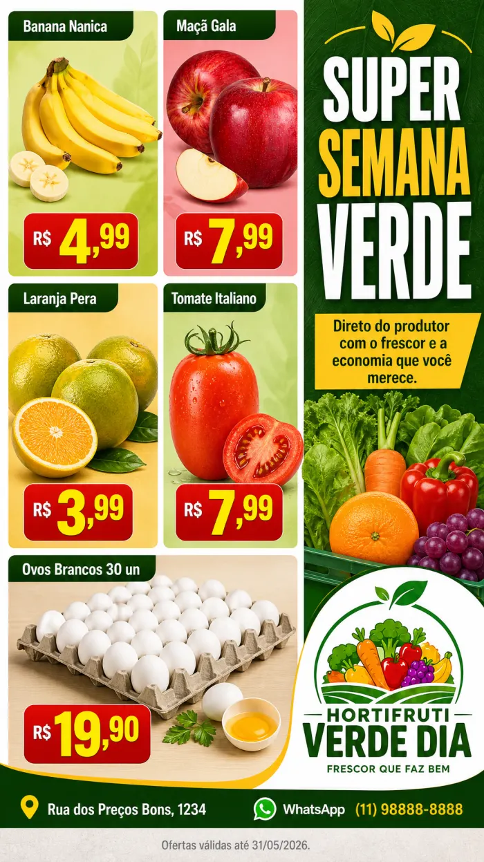 Encarte de hortifruti feito com IA